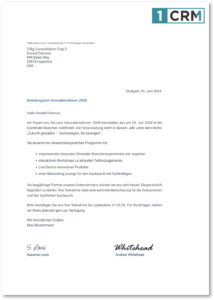 CRM Briefe: Geschäftsbriefe direkt im CRM erstellen und versenden