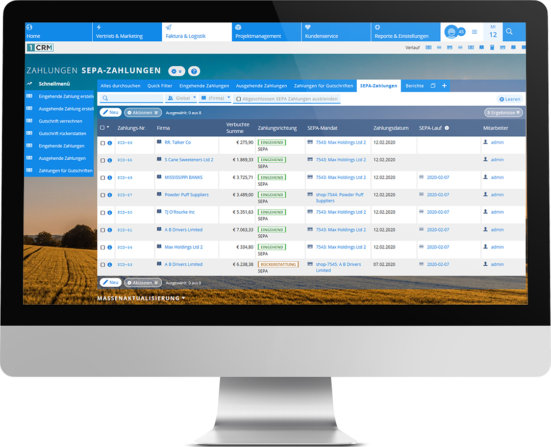 SEPA-Zahlungen im CRM