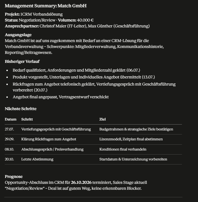 Management-Zusammenfassung mit KI