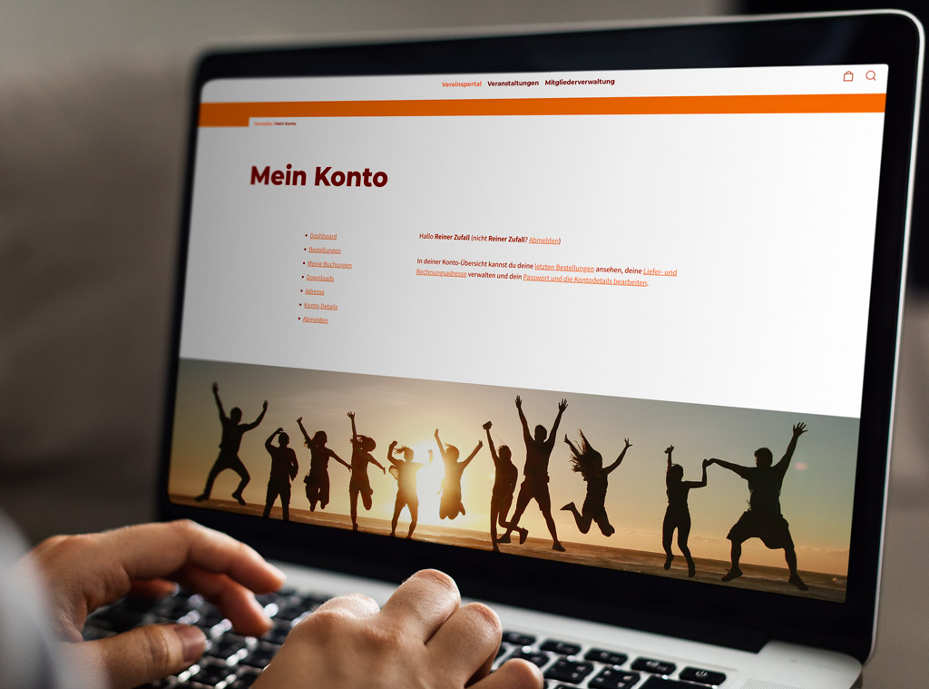 Laptop Mockup: Online-Vereinsportal