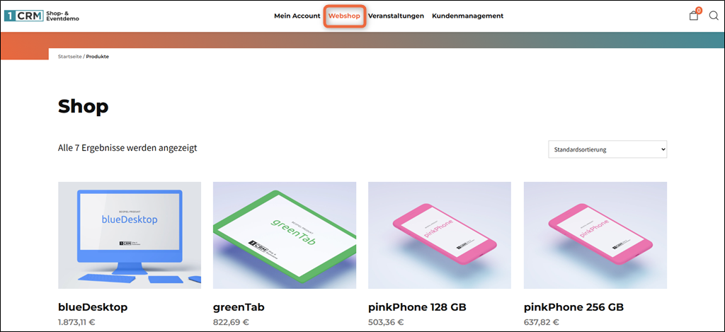 Self-Service-Portal: Auf den Webshop zugreifen